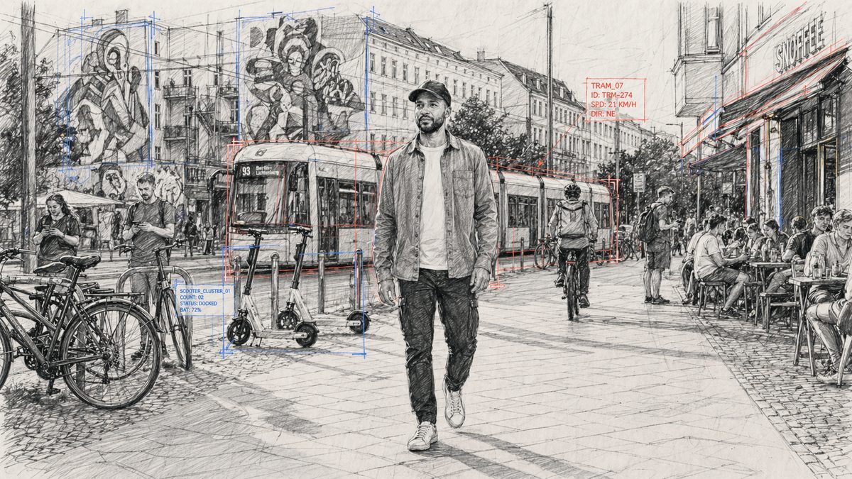 Sketched storyboard frame: kreuzberg, morning