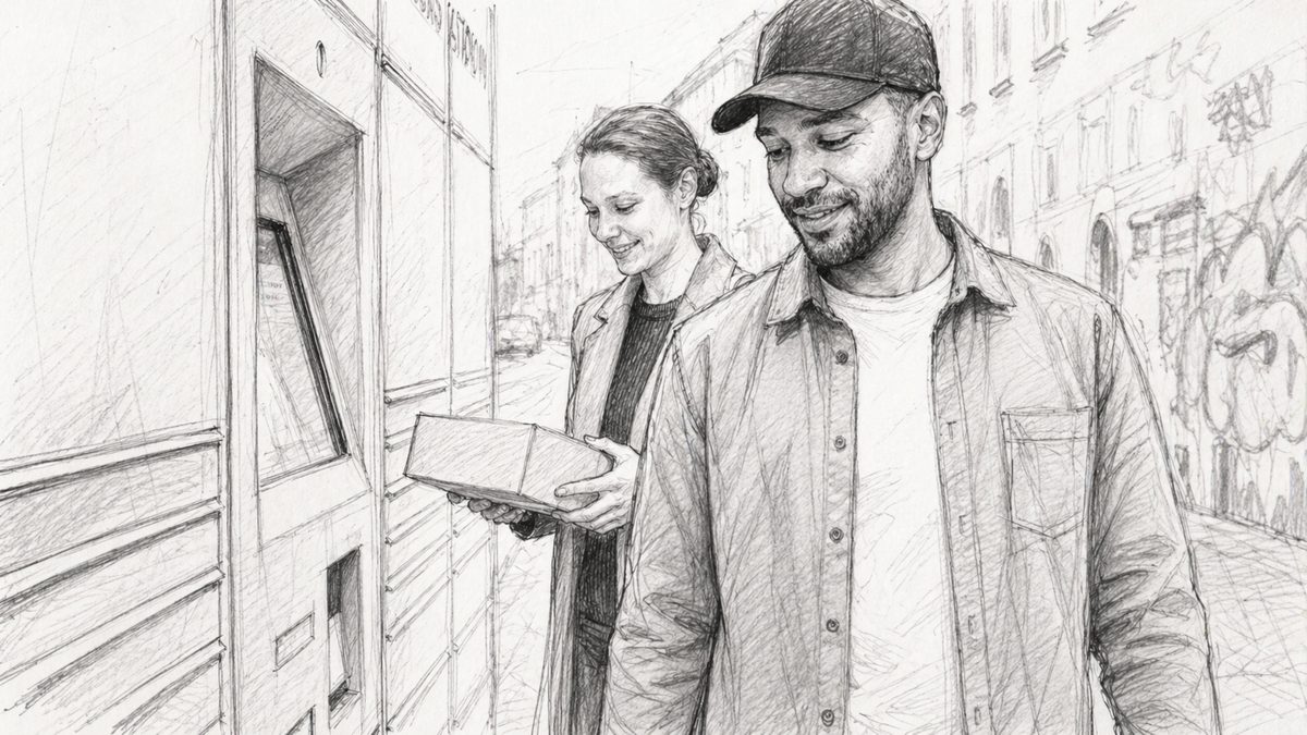 Sketched storyboard frame: resolution