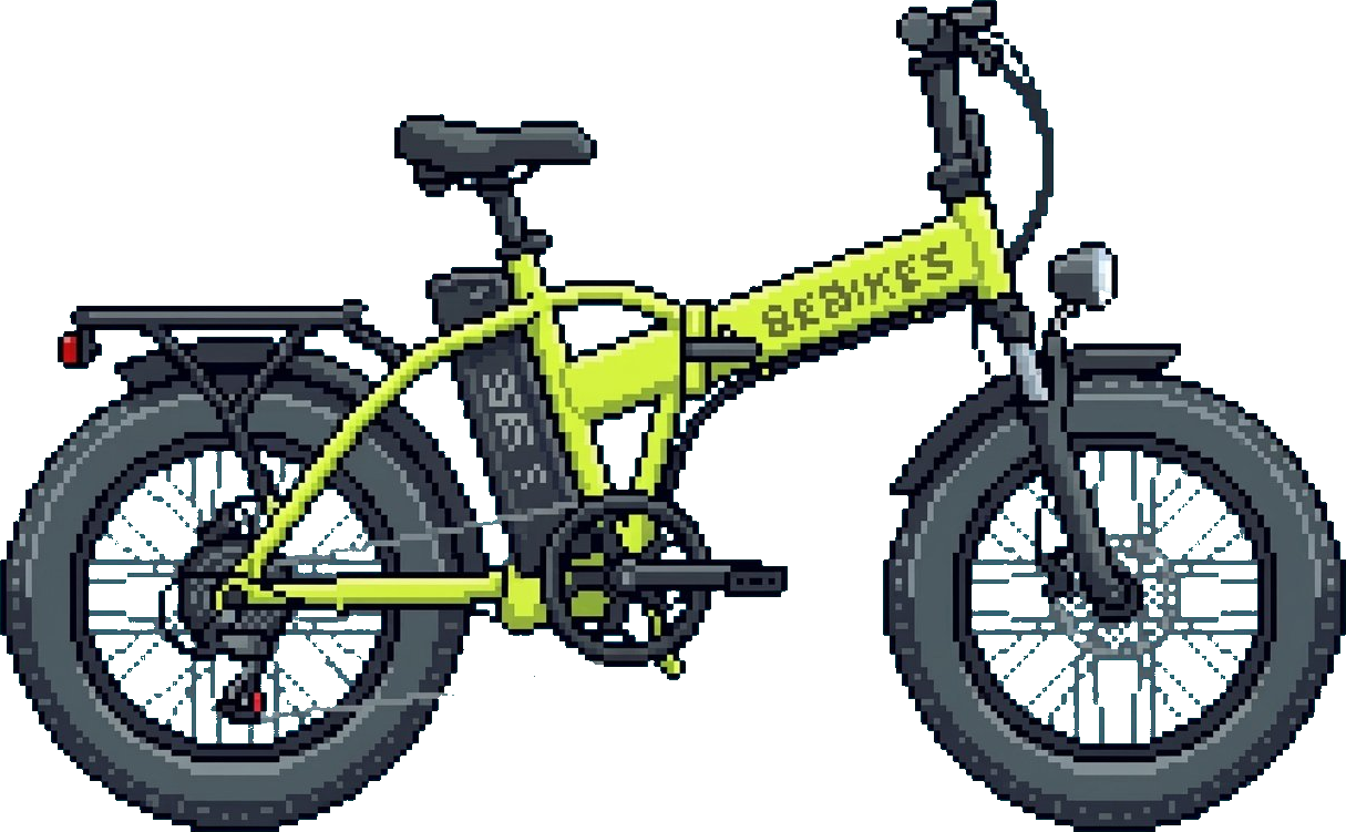 Pixel-art monster fat-tyre e-bike