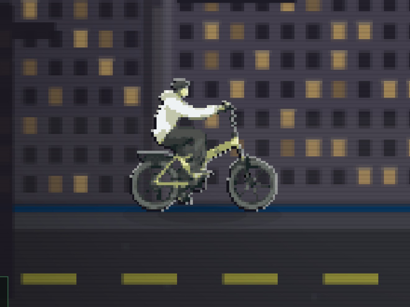Test version with a 16-bit pixelated rider