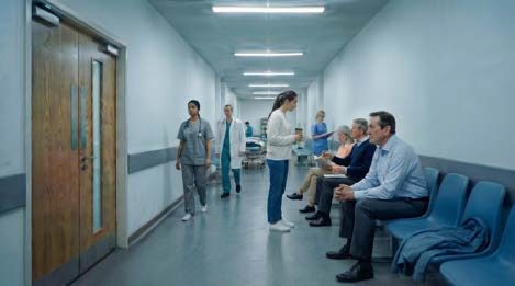 Photoreal style frame: hospital corridor